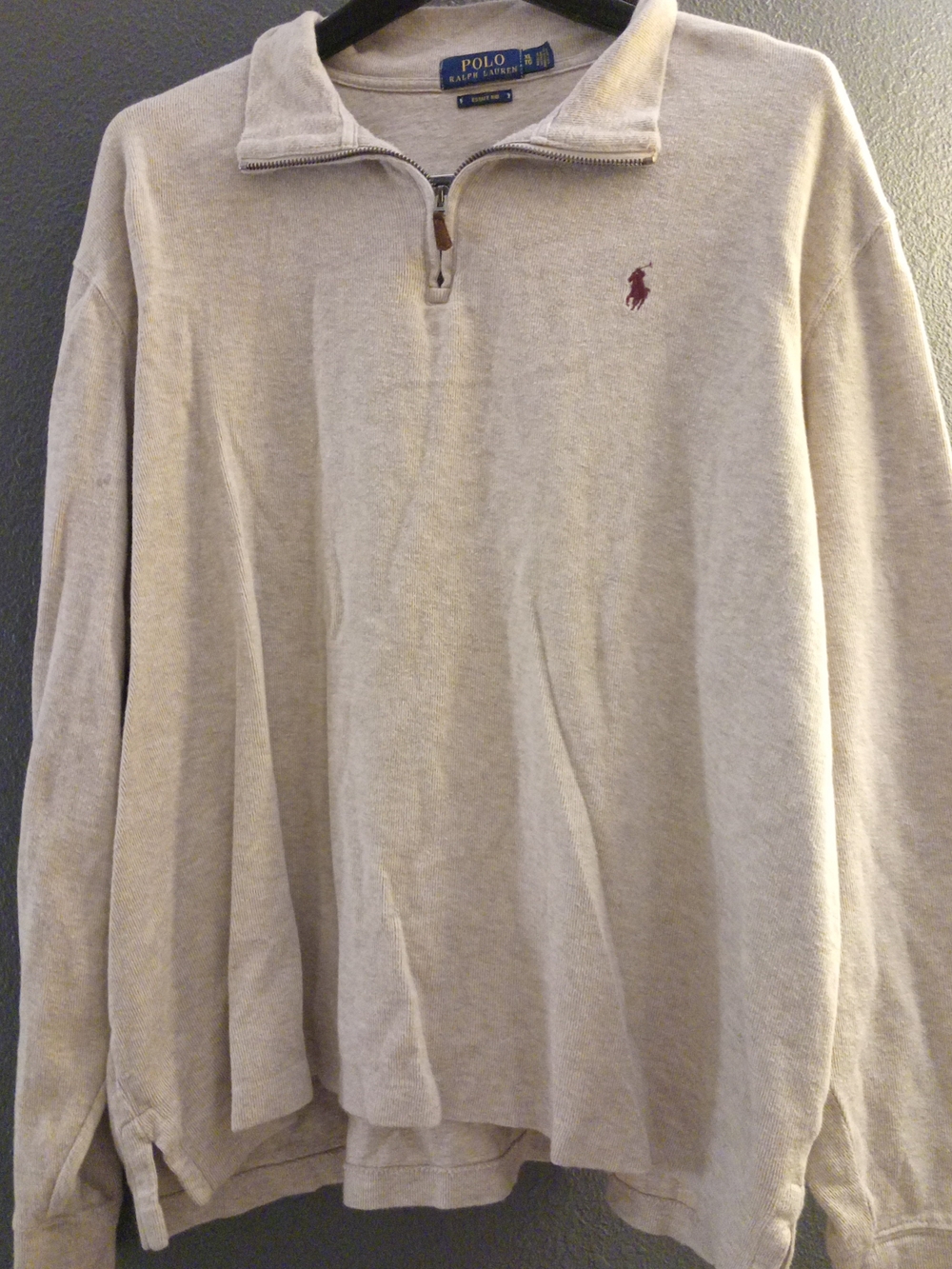 Polo by Ralph Lauren Menโs Beige Quarter-Zip Pullover